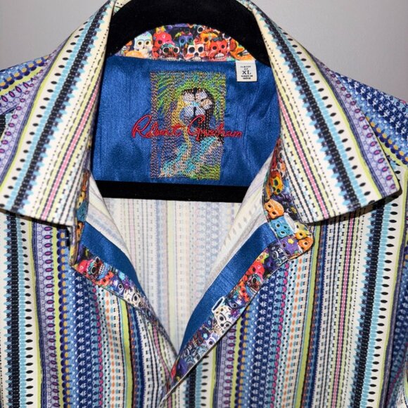 Robert Graham Men's Multicolor Long Sleeve Shirt – Size XL - Picture 2 of 16